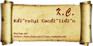 Károlyi Cecílián névjegykártya
